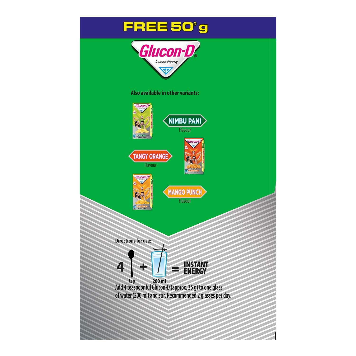 1 GLUCON-D INSTANT ENERGY HEALTH DRINK REGULAR - 450GM JAR (EXTRA 50GM FREE)